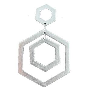 Silver hexagon lightweight earring.